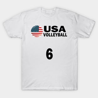 USA Volleyball #6 T-shirt Design T-Shirt